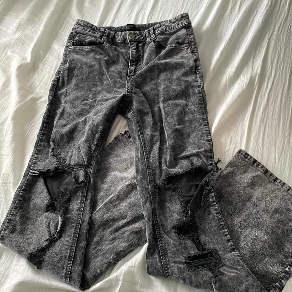 Distressed bell bottom jeans